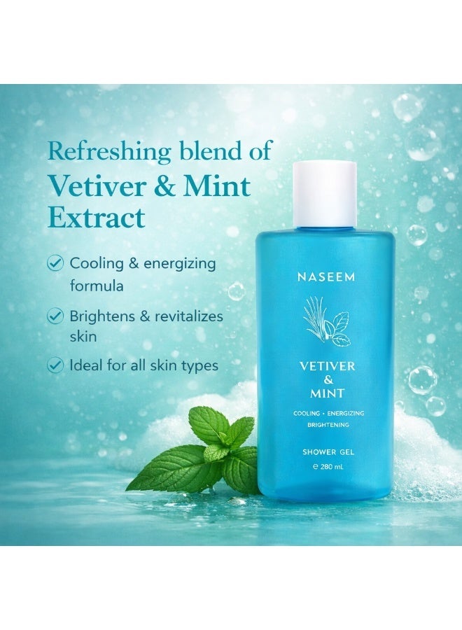 Naseem Vetiver & Mint Shower Gel For Men & Women - 280ML - Image 2